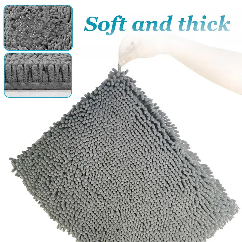 IYPET Chenille Absorbent Outdoor Doormat Washable Muddy Door Mats for Dog Non Slip Pet Mat Indoor Fluffy Modern Rug Machine Washable for Dog Mud Entryway Mat