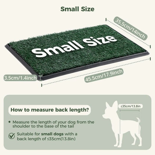 Dog Grass Pad with Tray 2 Reusable Artificial Turf for Dogs Potty Quickly Absorbent Portable Litter Box Waterproof Non-Slip Washable Puppy Pee Mat