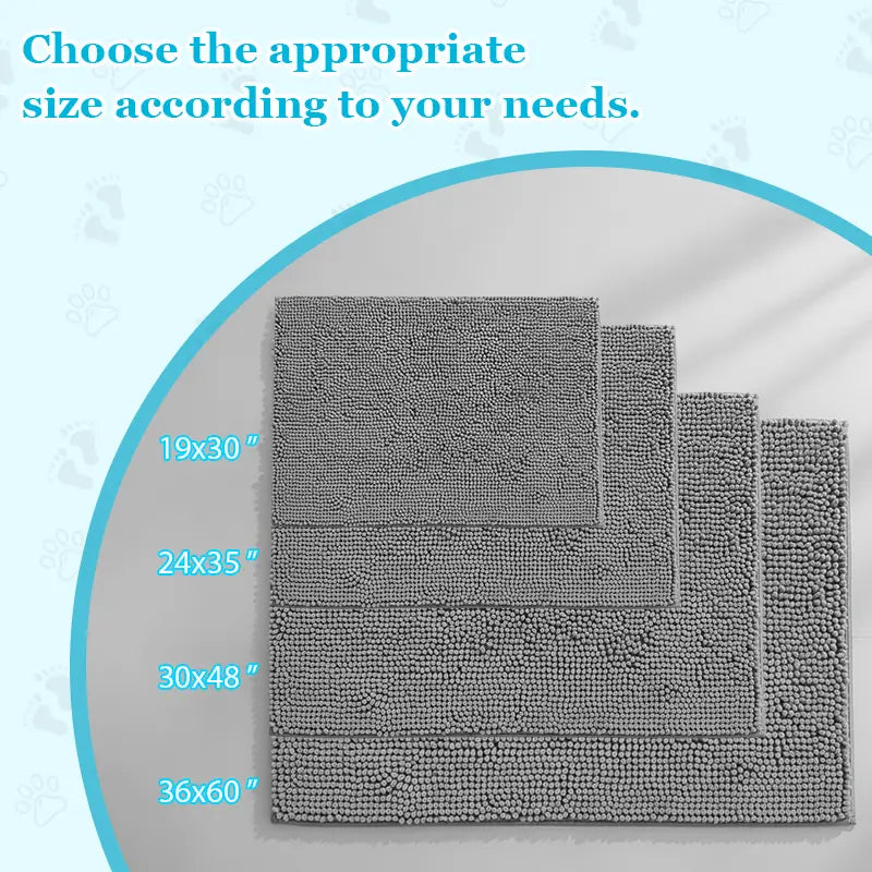 IYPET Chenille Absorbent Outdoor Doormat Washable Muddy Door Mats for Dog Non Slip Pet Mat Indoor Fluffy Modern Rug Machine Washable for Dog Mud Entryway Mat
